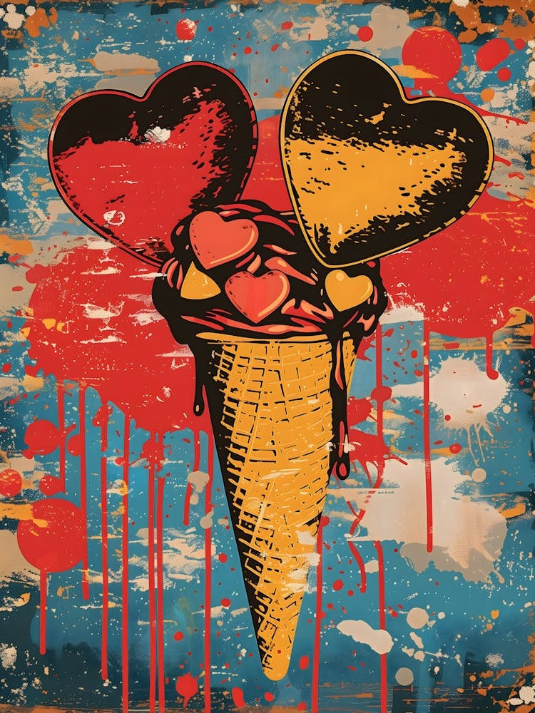 Ice Cream Cone, Vibrant Pop Art
