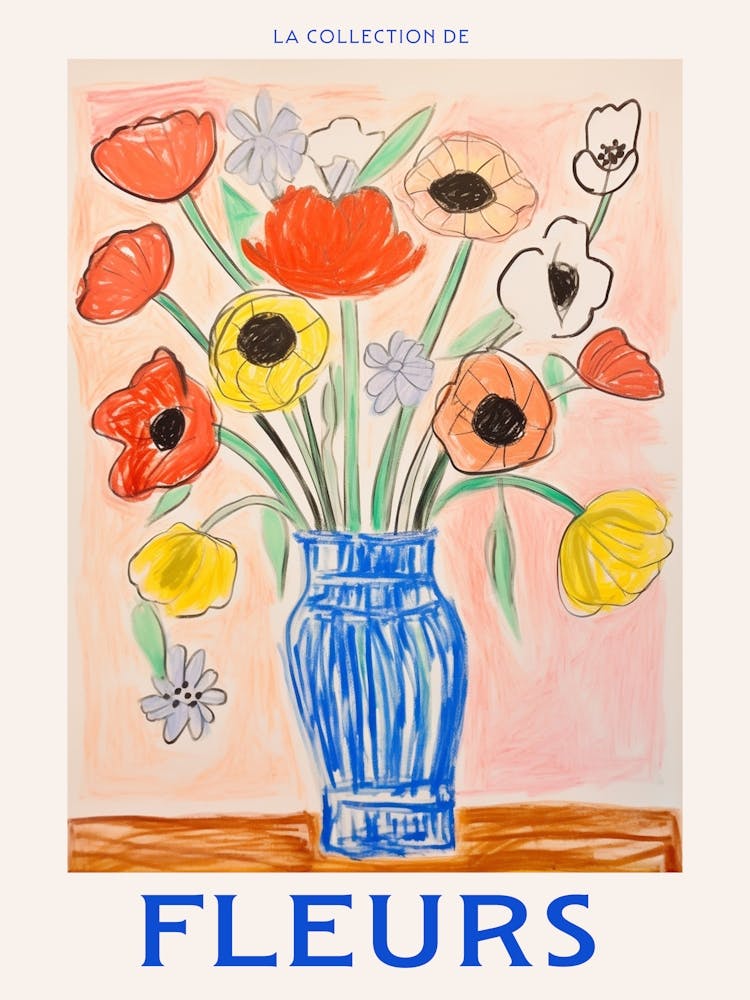 French Flower Poster Poppy