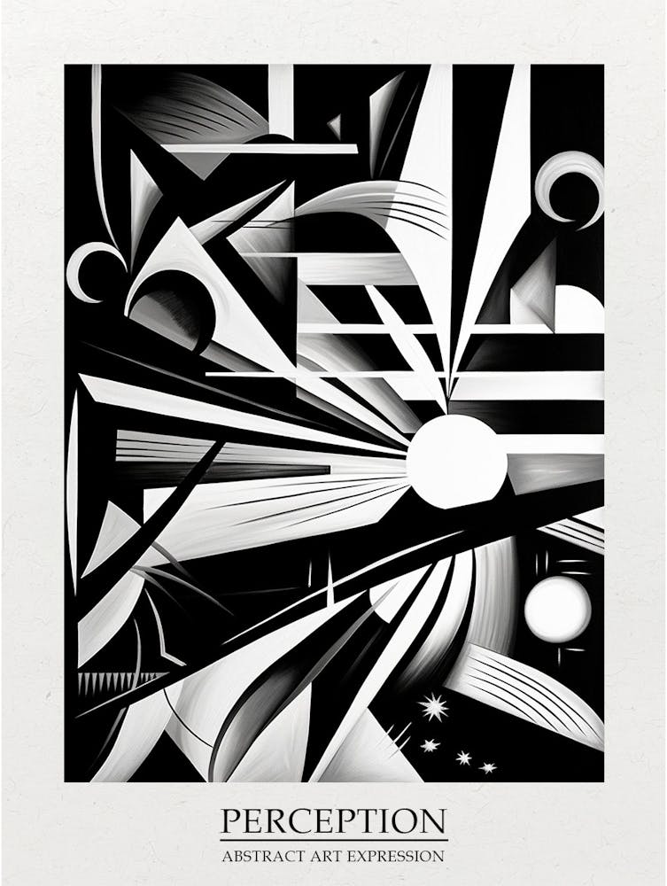 Perception Abstract Black And White 6 Poster