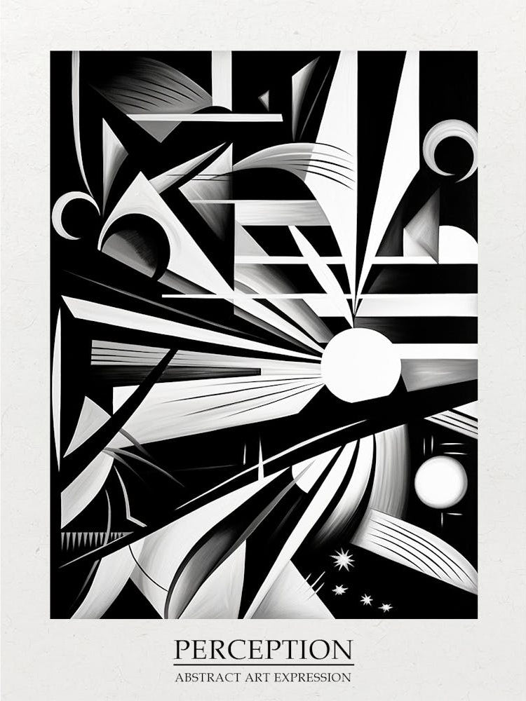 Perception Abstract Black And White 6 Poster