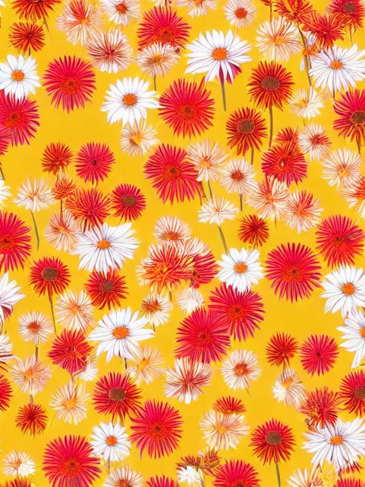 Echinacea Floral Print Retro Pattern 1 Flower