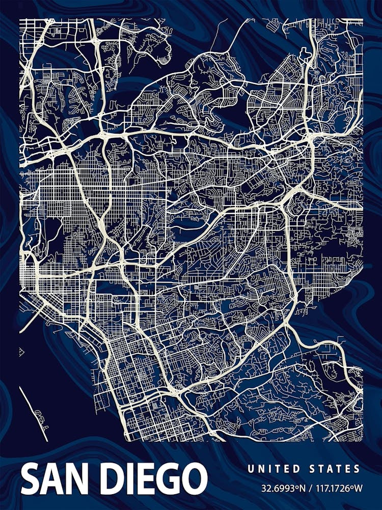San Diego Crocus Marble Map