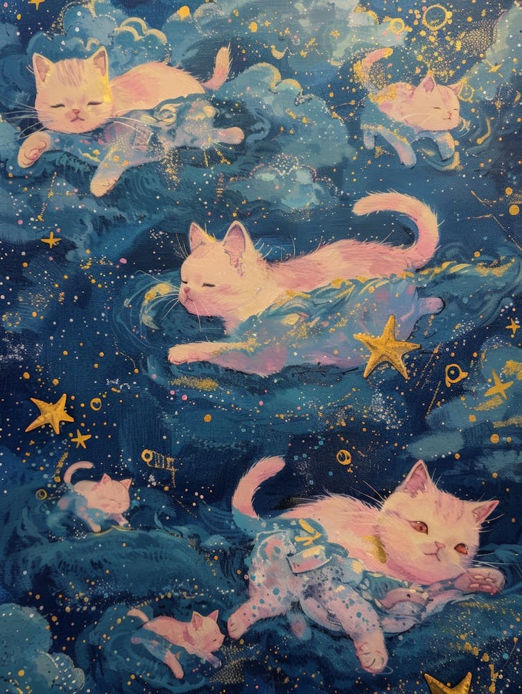 Pink Cats In The Sky 1