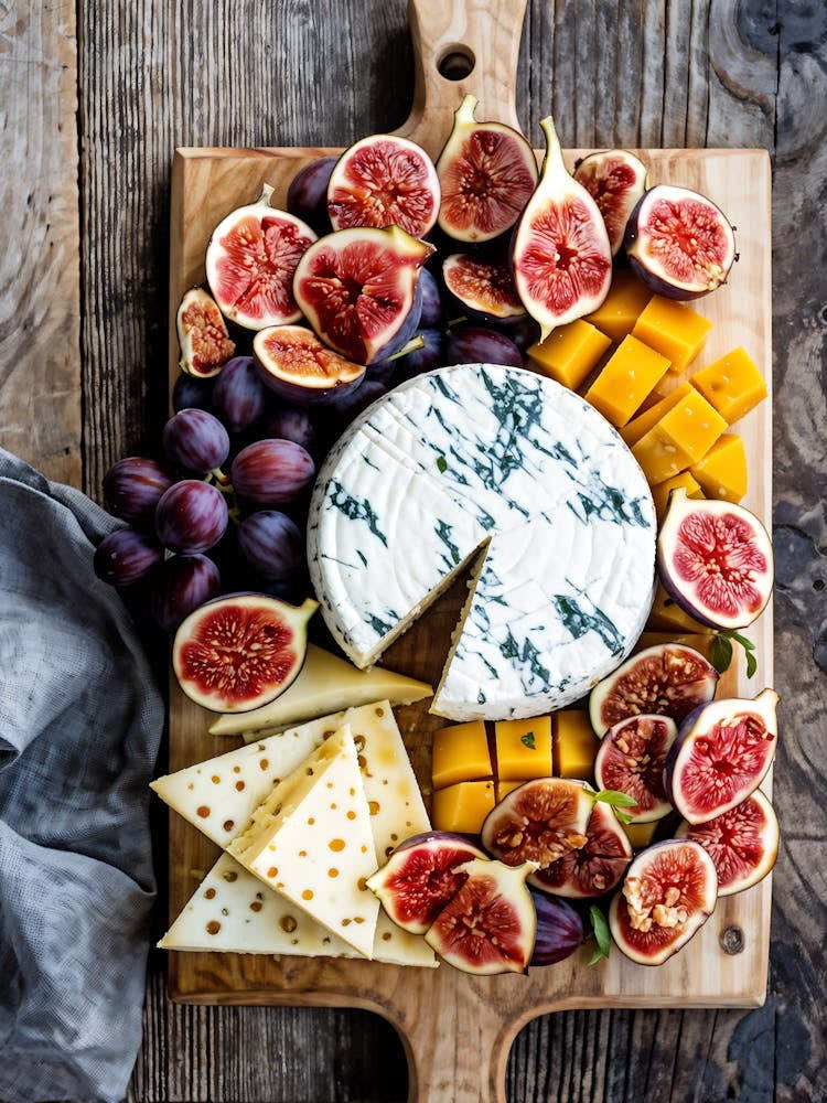 Artisan Cheese Board Painstakingly Crafted With A Fine Selection Of Gourmet Cheeses Carefully Slice