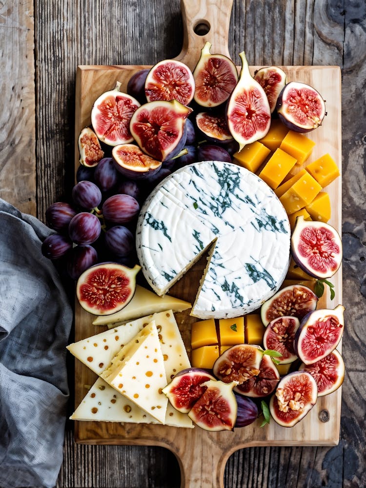 Artisan Cheese Board Painstakingly Crafted With A Fine Selection Of Gourmet Cheeses Carefully Slice