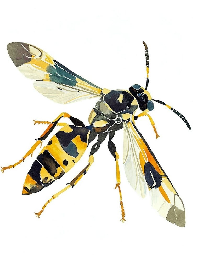 Colourful Insect Illustration Yellowjacket 16