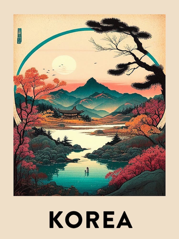 Korea Vintage Travel Poster