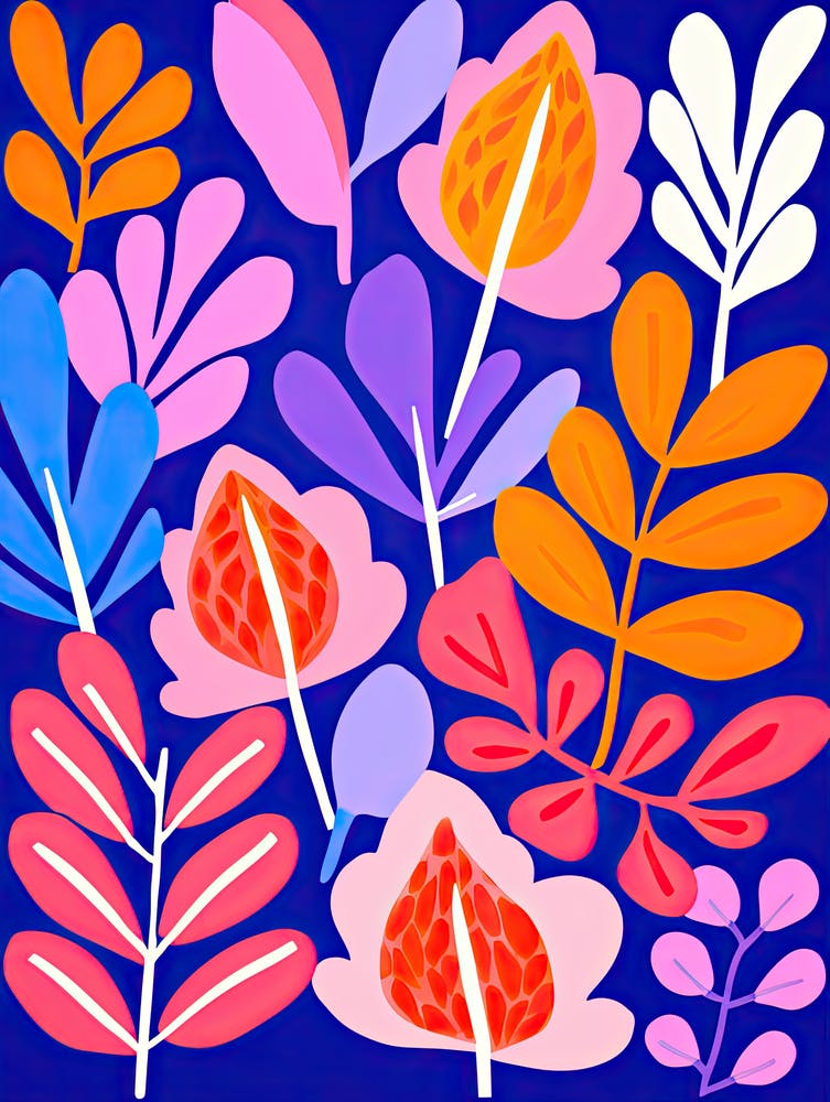 Vibrant Blooms at the Flower Market, Inspired by Henri Matisse