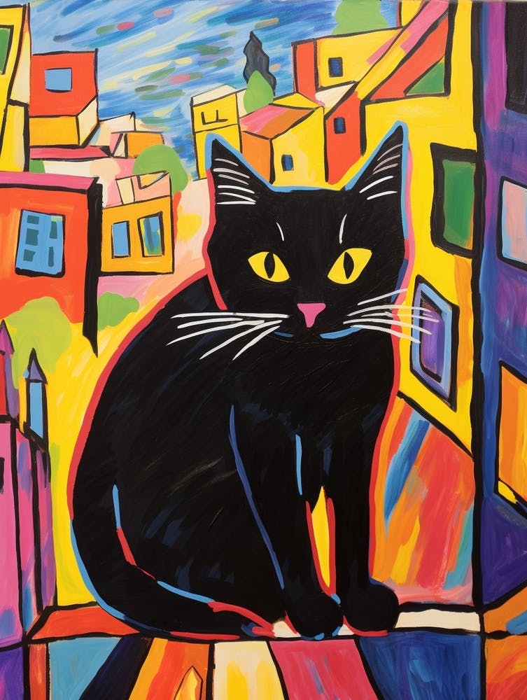Painting Of A Cat In Cairo Egypt 1