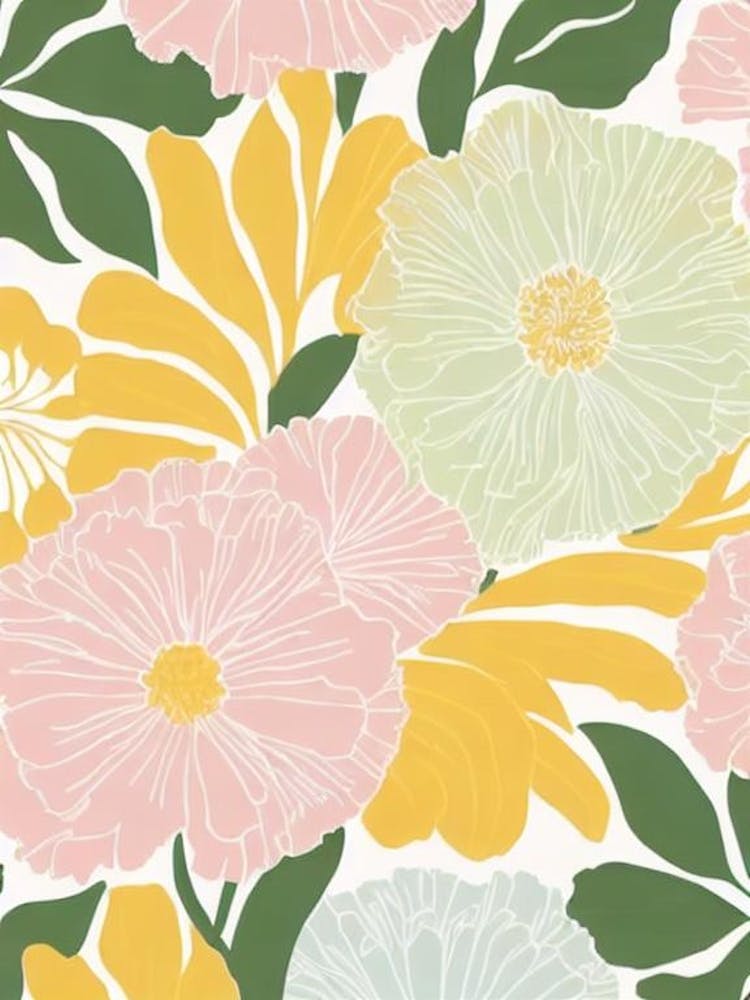 Carnations Pastel Floral 1 Flower