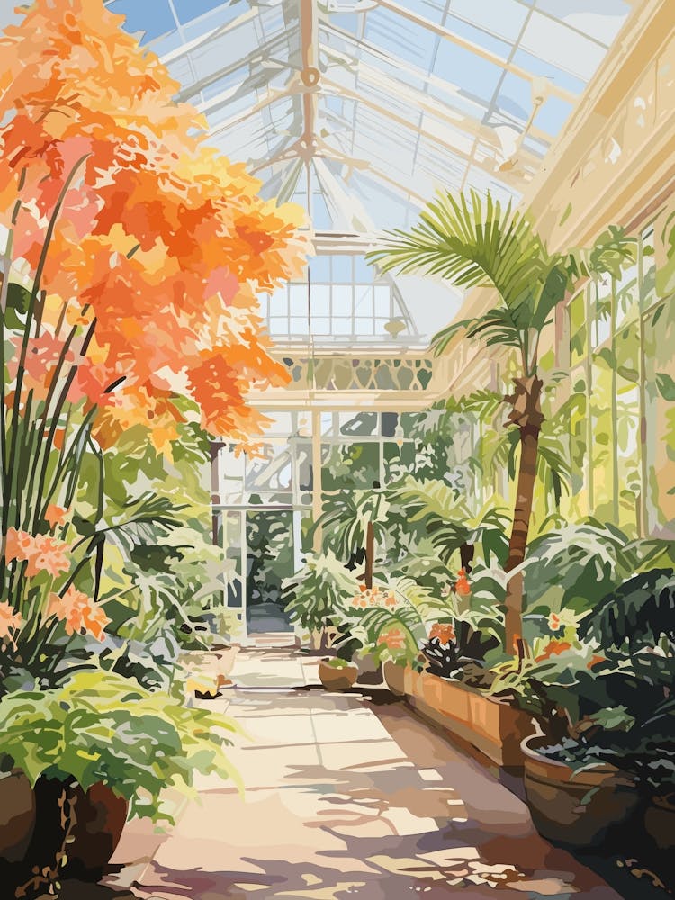 Denver Botanical Gardens Usa Watercolour 1