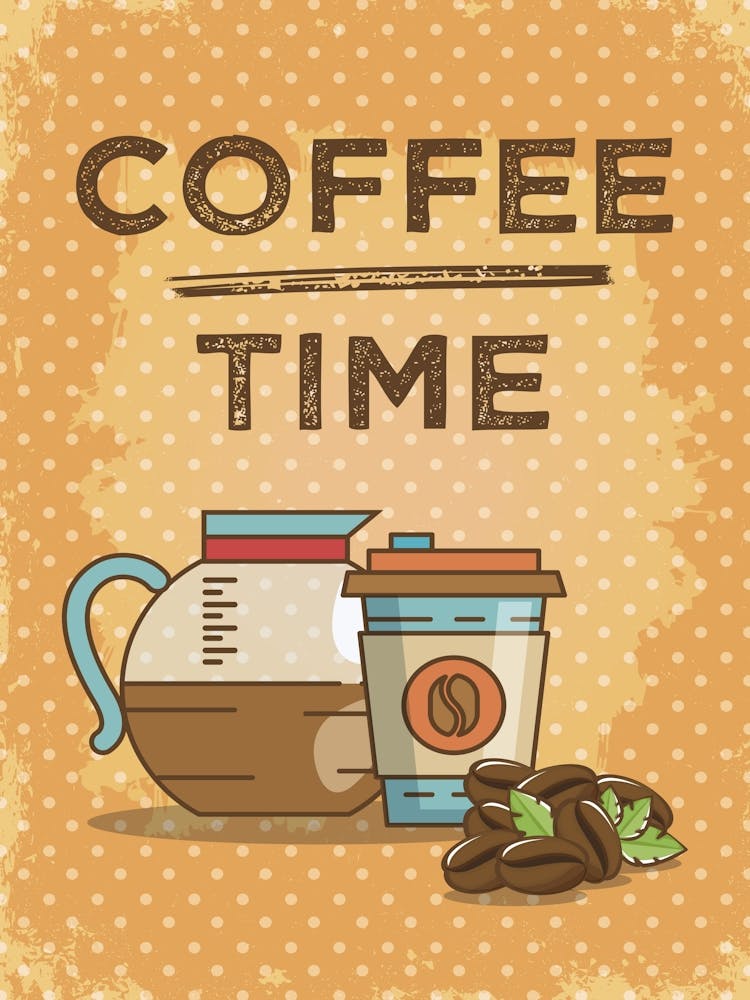 Coffee Time - coffee poster, kitchen wall art 2