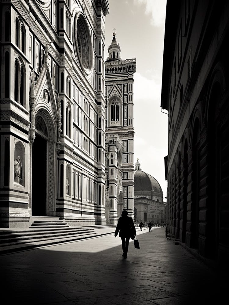 Florence, Italy, Black And White Analogue Photograph 4