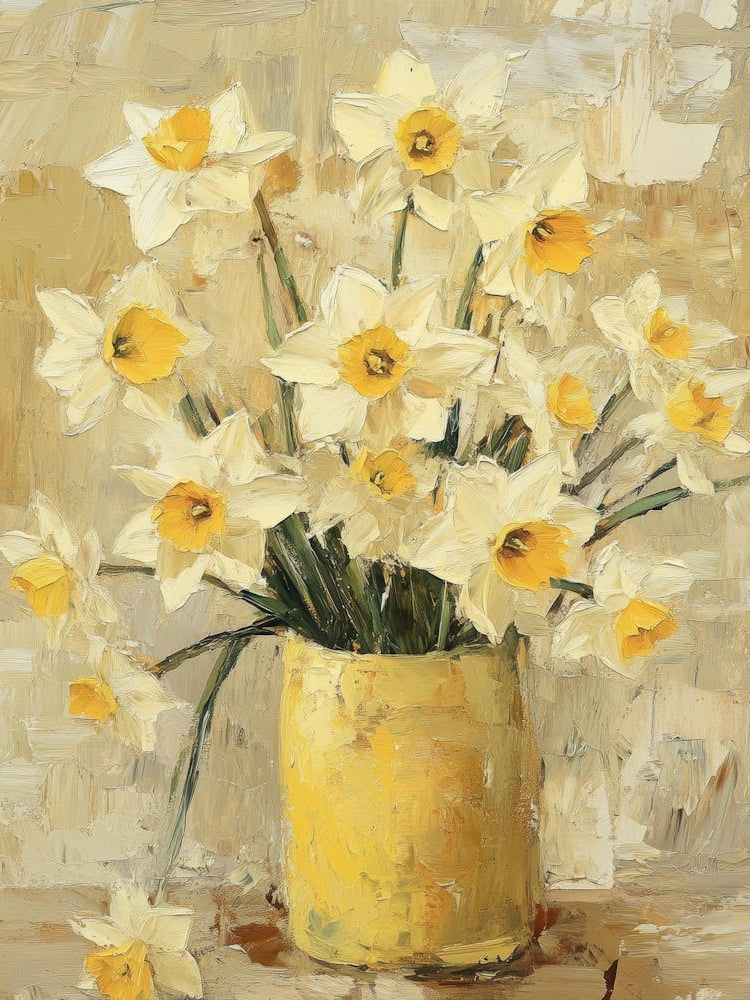 Daffodils In A Yellow Vase 6
