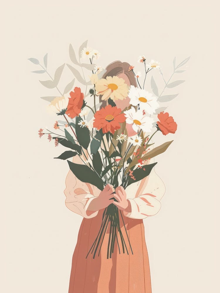 Spring Girl With Wild Flowers 8