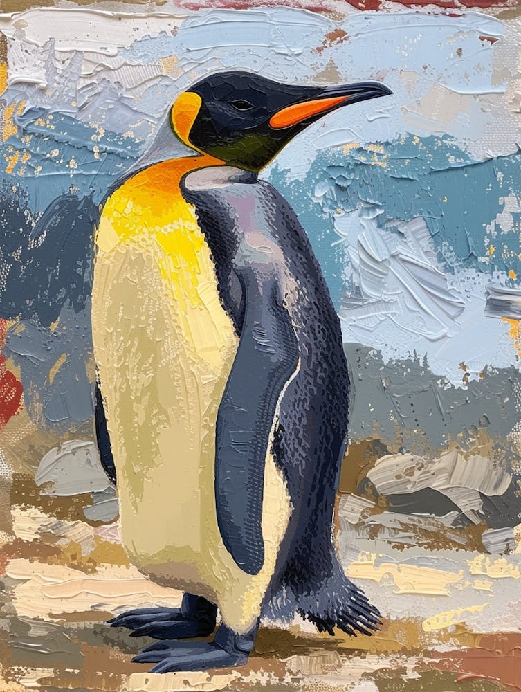 King Penguin Ross Island Colour Block Painting 1