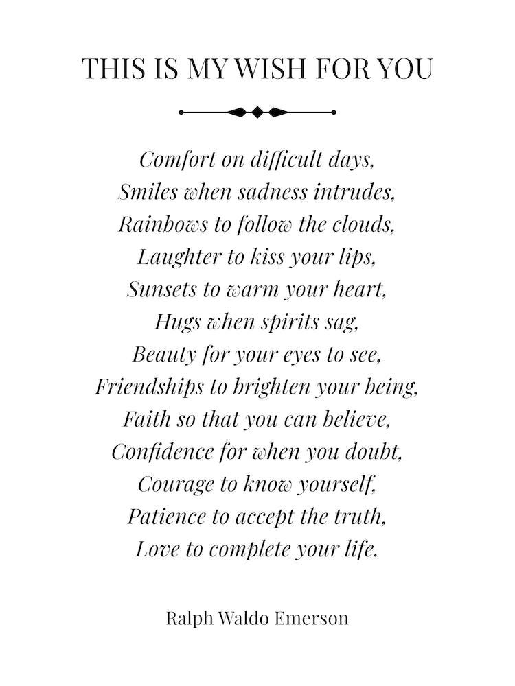 This Is My Wish For You by Ralph Waldo Emerson