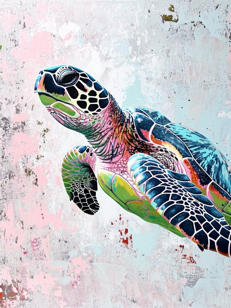 Colourful Sea Turtle Painting
