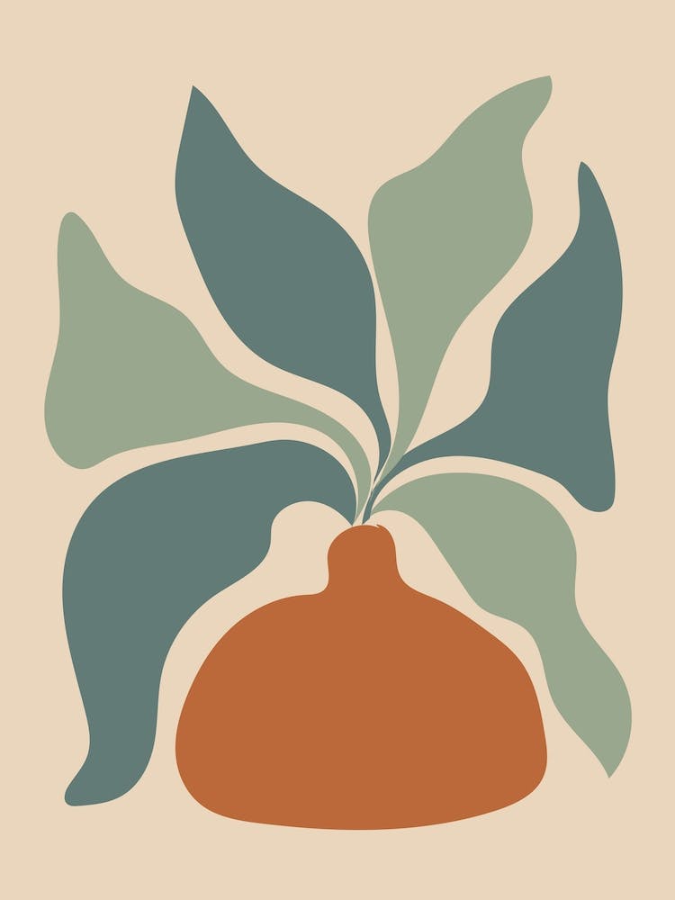 Abstract Boho Potted Plant
