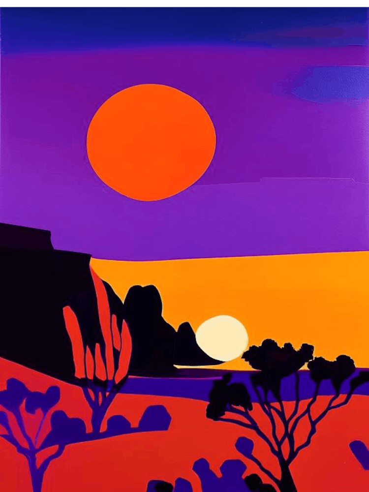 Block Colour Desert Sunrise