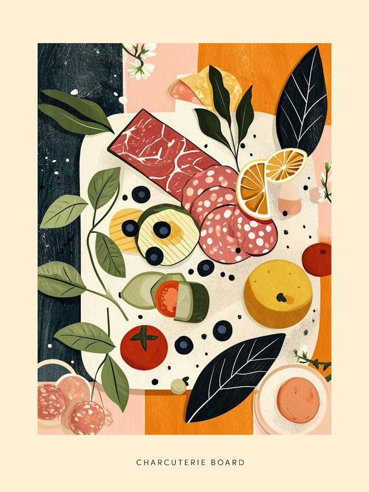 Charcuterie Board Art Deco Poster 3