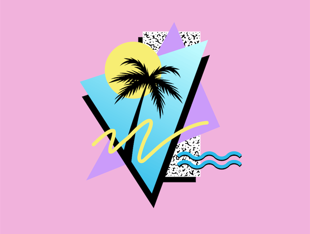 Memphis Pattern 80s Retro Palmtree 90s Art
