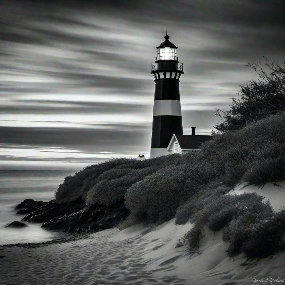 Black And White Lighthouse 11
