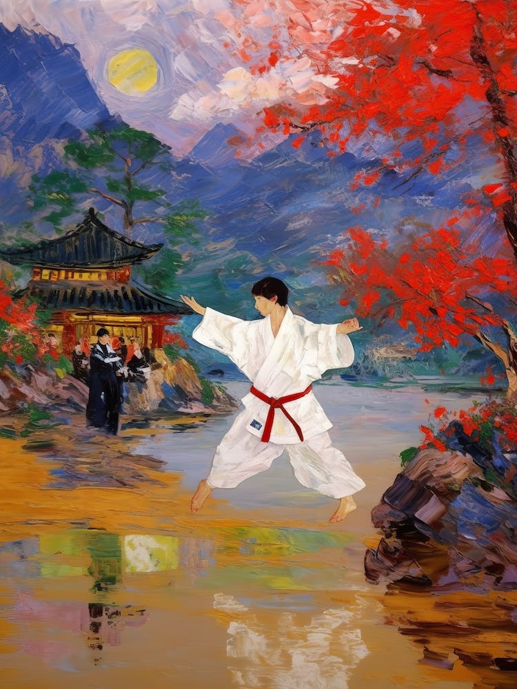 Taekwondo In The Style Of Monet 1