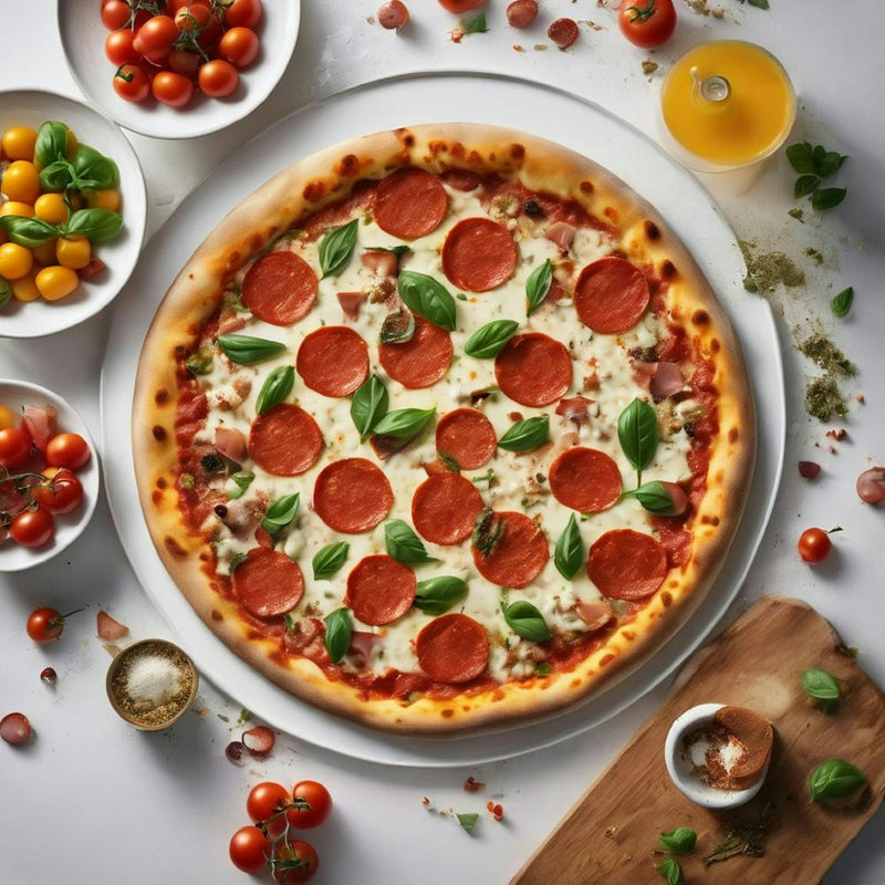 Pizza with salami