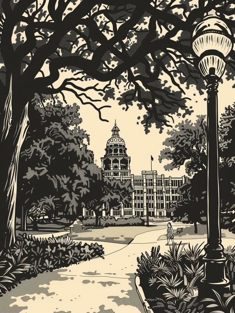 Duotone Illustration The University Of Austin Texas 3