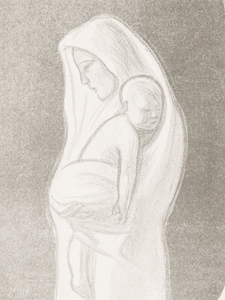 Mother, A Fragment From The Tampere Cathedral Altar Fresco (1907) By Magnus Enckell