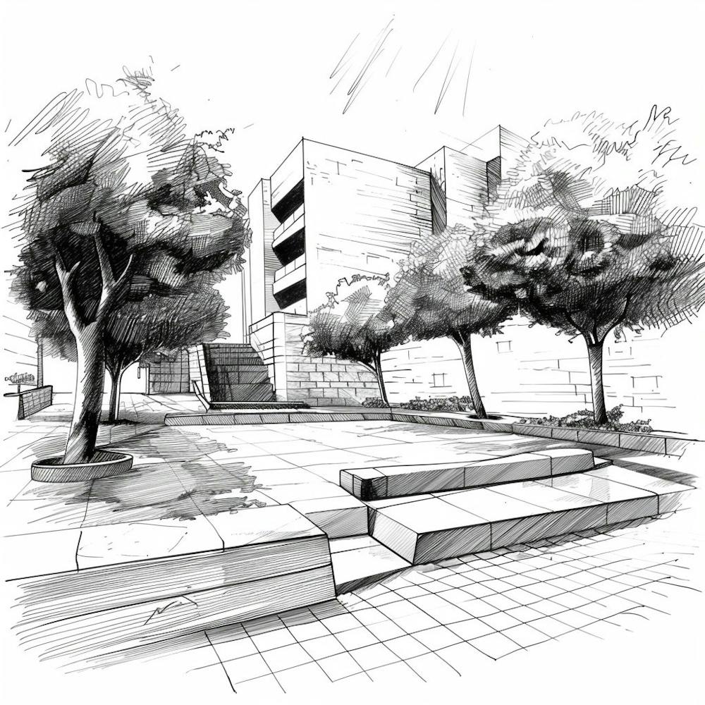 Sketch Of A Building 1