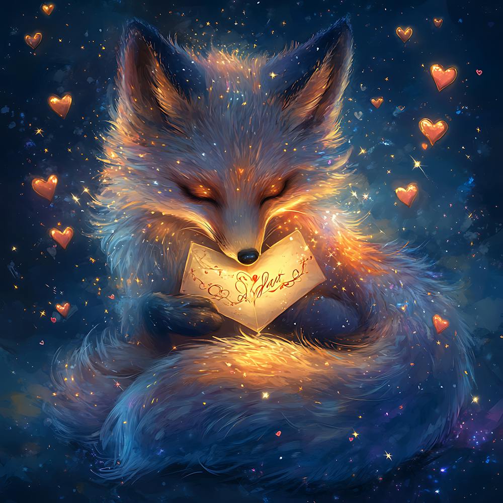 Renard Avec Cœurs 1
