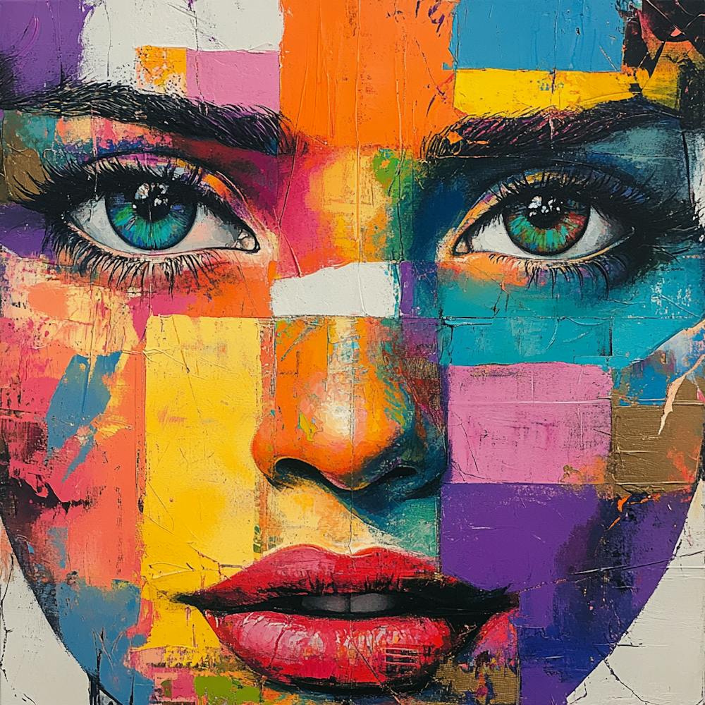 Portrait Of A Woman Abstract Colorful