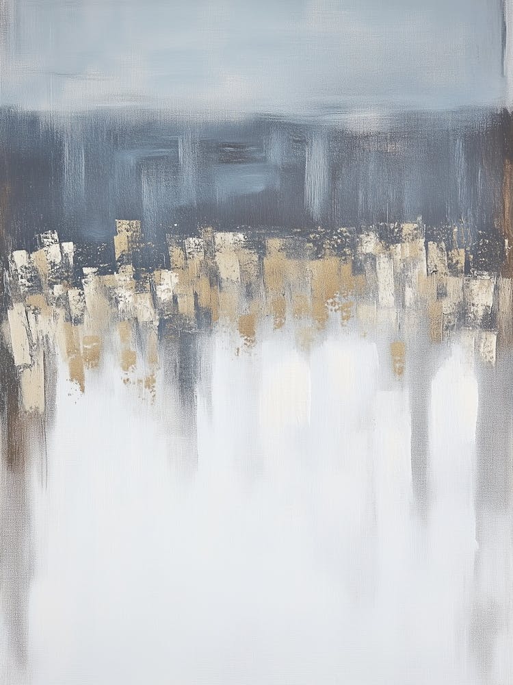 Abstrakte Acrylmalerei Naturtöne, Goldener Horizont Kunst