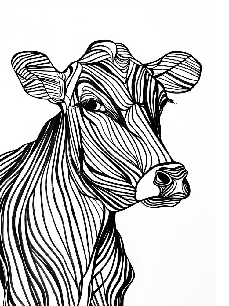 Cow Print animal lines art