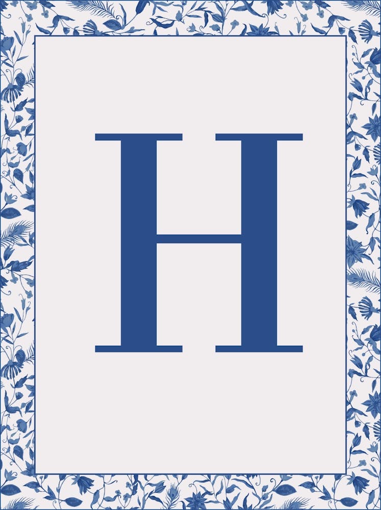 Buchstabe H Monogramm Blau