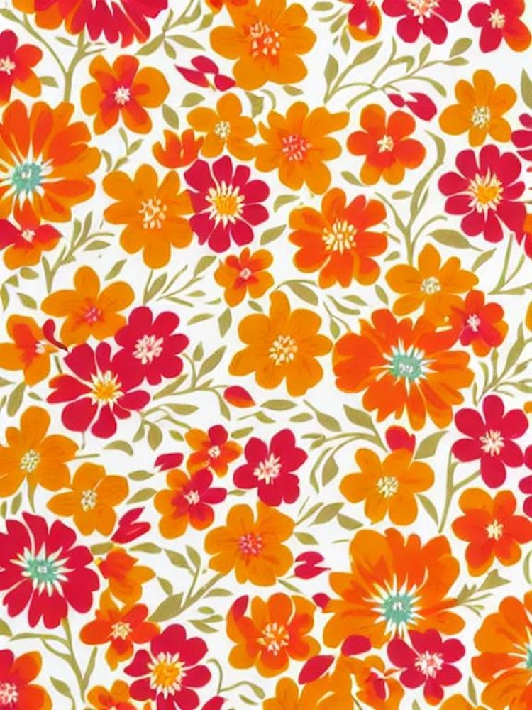 Bellflower Floral Print Warm Tones 2 Flower