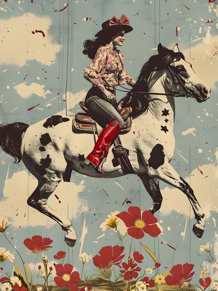 Cowgirl On Horseback 1