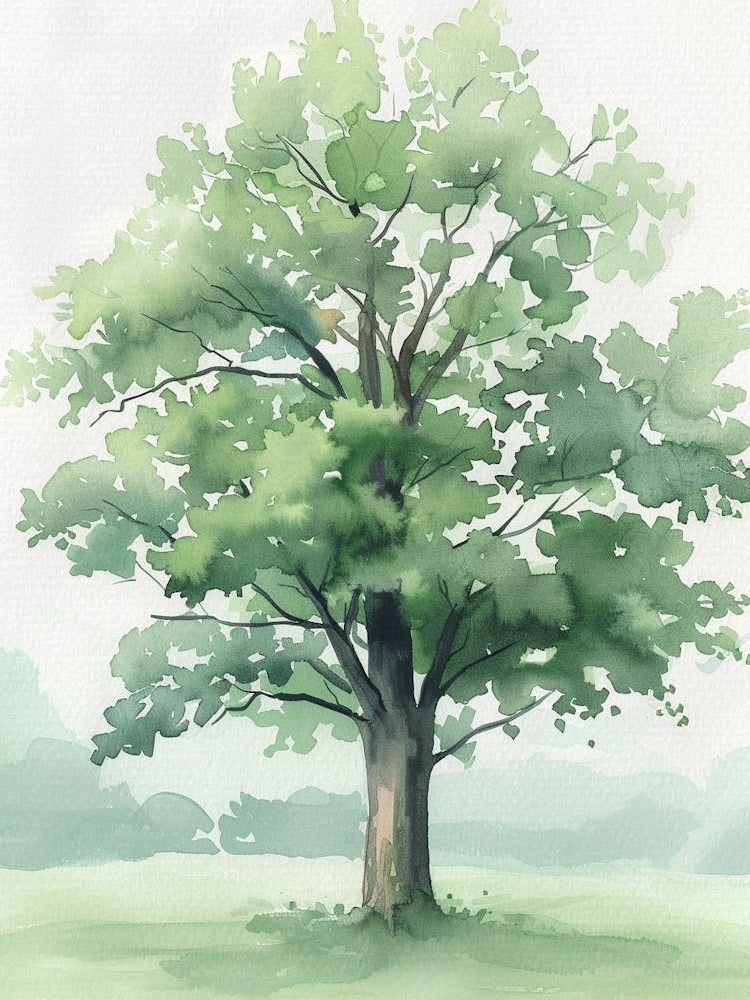 Beech Tree Atmospheric Watercolour Painting 2