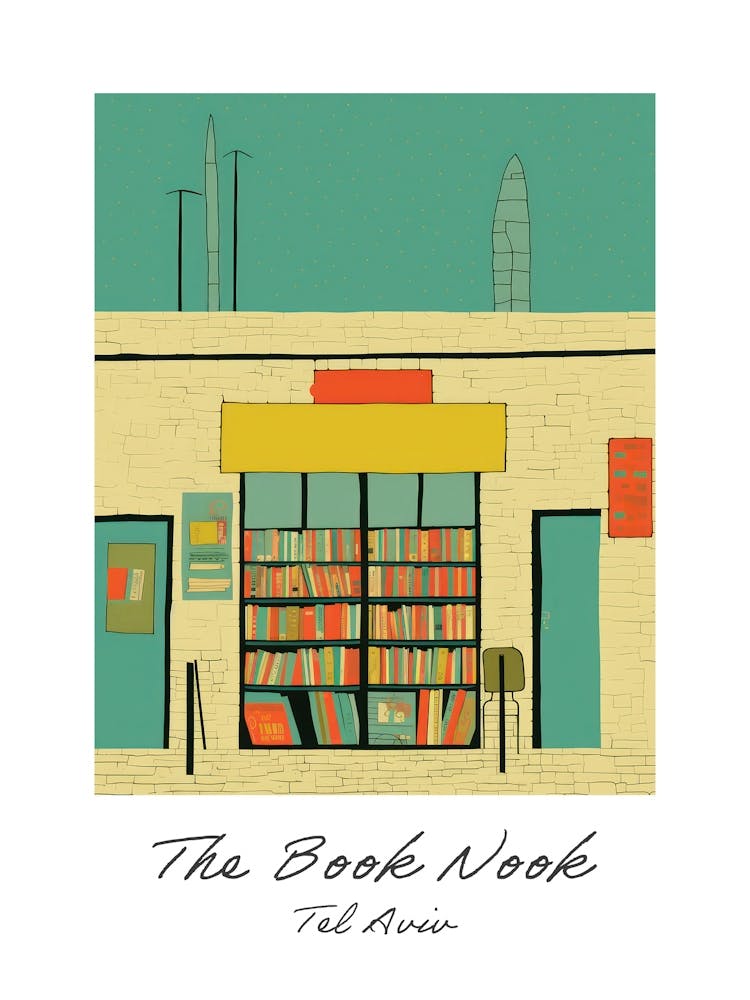 Tel Aviv The Book Nook Pastel Colours 2 Poster