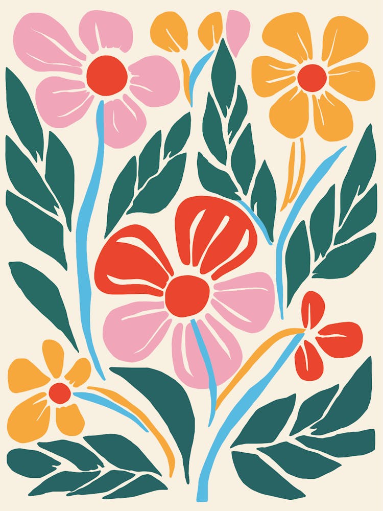 Flowers And Leaves