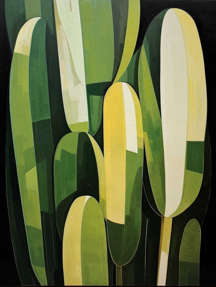 Modern Abstract Cactus Painting Chamaecereus Silvestrii Cactus 4