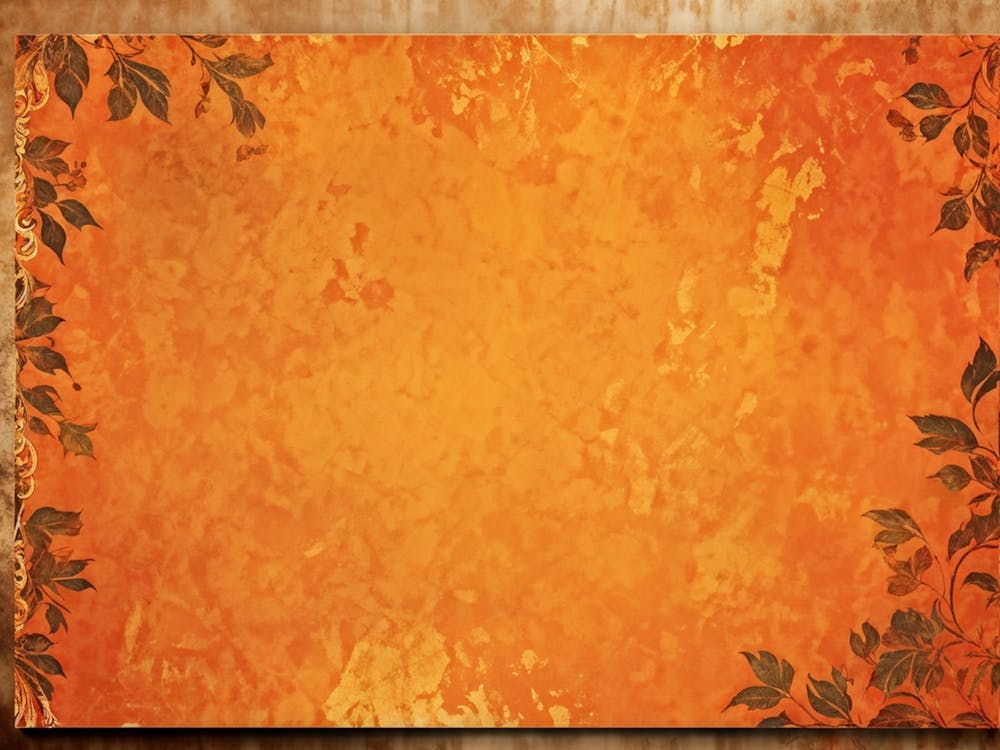 Orange Leaves On A Wooden Background 1