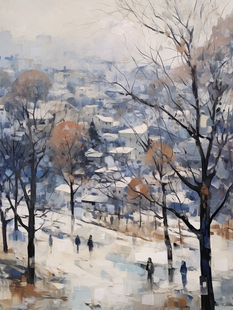 Winter City Park Painting Hangang Park Seoul 1