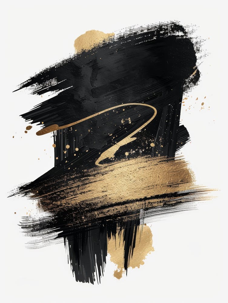 Black And Gold Abstract Painting 22