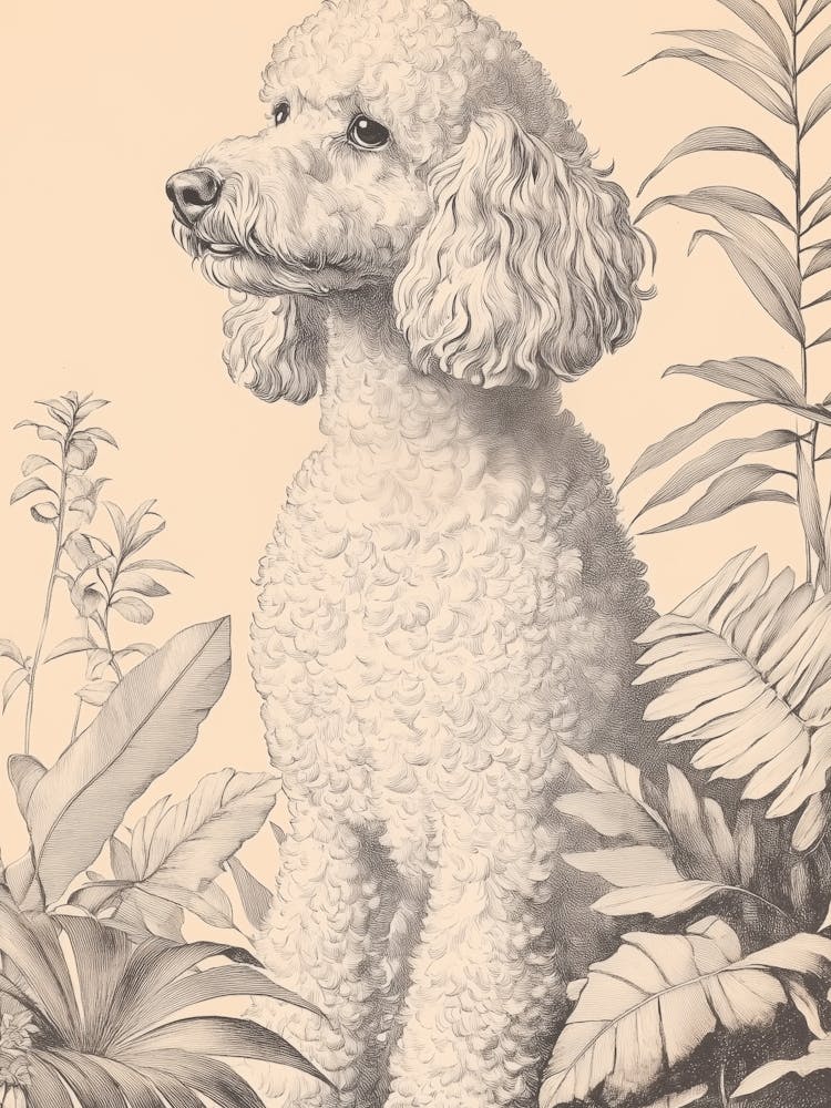 Poodle In The Garden