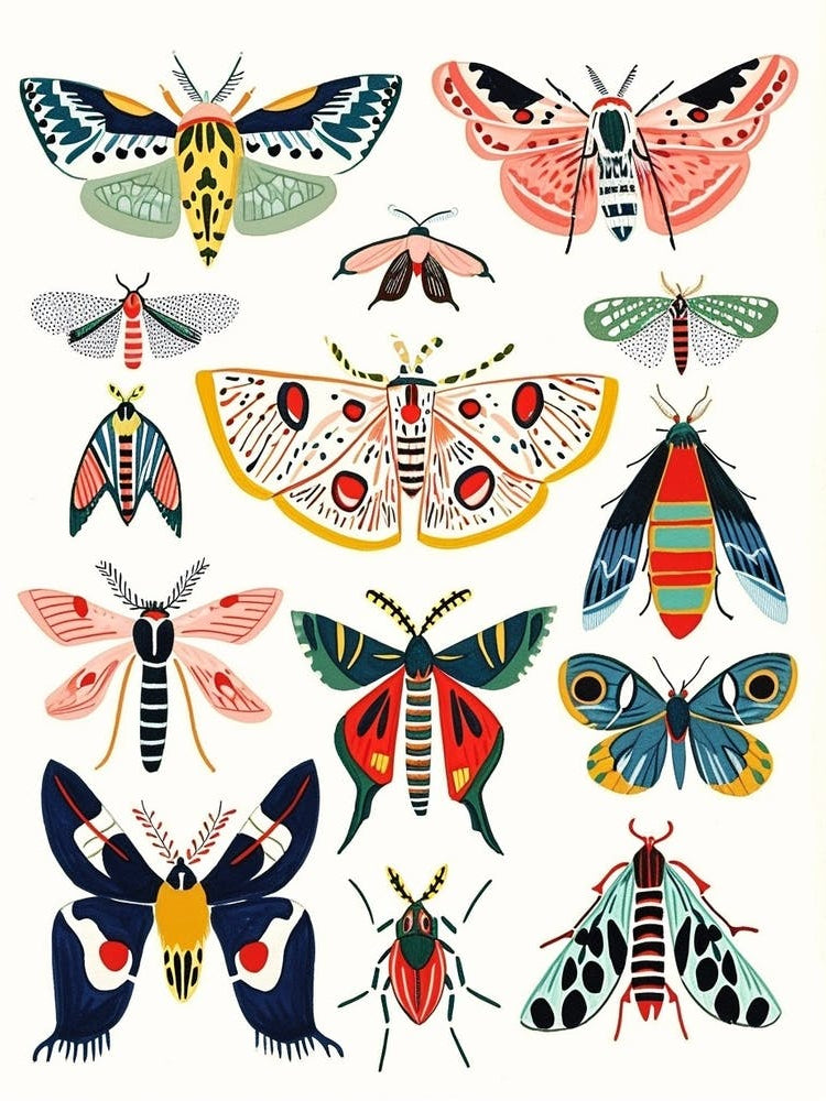 Colourful Insect Illustration Moth 19