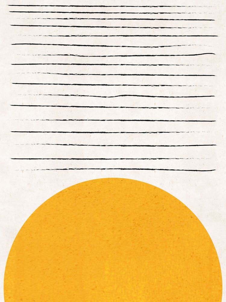 Sun Lines Mustard Abstract