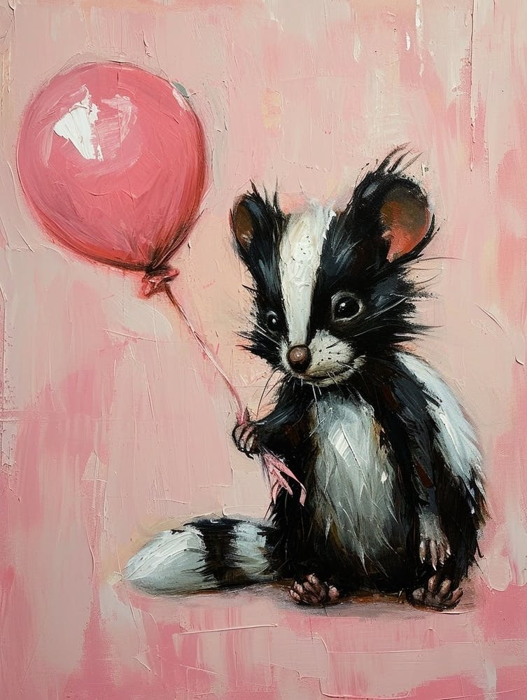 Cute Skunk 4 With Balloon